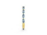 Yellow gold Marquise Aquamarine Prong Set Half-Eternity Band_8