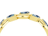 Yellow gold Marquise Aquamarine Twisted Band with Prong Setting_10