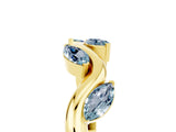 Yellow gold Marquise Aquamarine Twisted Band with Prong Setting_11