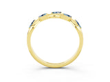 Yellow gold Marquise Aquamarine Twisted Band with Prong Setting_9