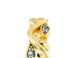 Yellow gold Marquise Aquamarine Vine Eternity Band with Bezel Setting_11