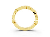 Yellow gold Marquise Aquamarine Vine Eternity Band with Bezel Setting_9