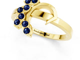 Yellow gold Marquise Blue Sapphire Cluster Bypass Ring with Prong Setting_7
