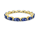 Yellow gold Marquise Blue Sapphire Eternity Band with U-Prong Setting_12