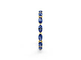 Yellow gold Marquise Blue Sapphire Eternity Band with U-Prong Setting_14