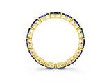 Yellow gold Marquise Blue Sapphire Eternity Band with U-Prong Setting_15