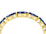 Yellow gold Marquise Blue Sapphire Eternity Band with U-Prong Setting_16