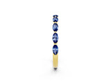 Yellow gold Marquise Blue Sapphire Prong Set Half-Eternity Band_8