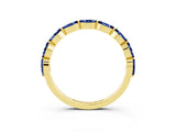 Yellow gold Marquise Blue Sapphire Prong Set Half-Eternity Band_9