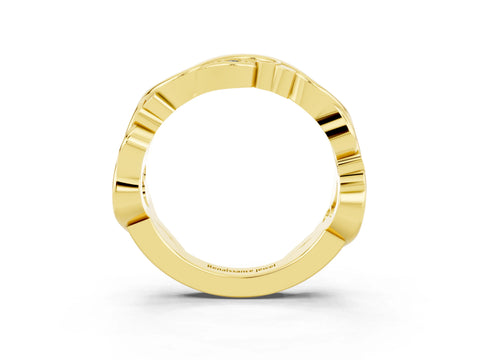 Yellow gold Marquise Blue Sapphire Vine Eternity Band with Bezel Setting_9