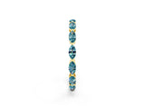 Yellow gold Marquise Blue Topaz Eternity Band with U-Prong Setting_14