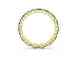 Yellow gold Marquise Blue Topaz Eternity Band with U-Prong Setting_15