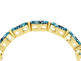 Yellow gold Marquise Blue Topaz Eternity Band with U-Prong Setting_16