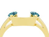 Yellow gold Marquise Blue Topaz Open Band Ring with Tension Setting_10