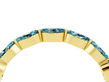 Yellow gold Marquise Blue Topaz Prong Set Half-Eternity Band_10