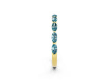 Yellow gold Marquise Blue Topaz Prong Set Half-Eternity Band_8