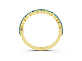 Yellow gold Marquise Blue Topaz Prong Set Half-Eternity Band_9