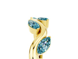 Yellow gold Marquise Blue Topaz Twisted Band with Prong Setting_11