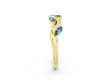 Yellow gold Marquise Blue Topaz Twisted Band with Prong Setting_8