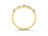 Yellow gold Marquise Blue Topaz Twisted Band with Prong Setting_9