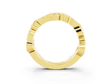 Yellow gold Marquise Blue Topaz Vine Eternity Band with Bezel Setting_9