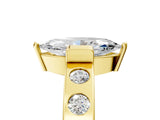 Yellow gold Marquise Brilliant Channel-Set Diamond Ring with Bezel Prong Setting_11