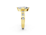 Yellow gold Marquise Brilliant Channel-Set Diamond Ring with Bezel Prong Setting_8