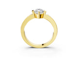 Yellow gold Marquise Brilliant Channel-Set Diamond Ring with Bezel Prong Setting_9