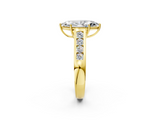 Yellow gold Marquise Brilliant Channel-Set Solitaire Ring with Four-Prong Setting_22