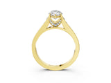 Yellow gold Marquise Brilliant Cut Diamond Engagement Ring with Pavé Band and Four-Prong Setting_65
