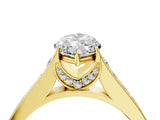 Yellow gold Marquise Brilliant Cut Diamond Engagement Ring with Pavé Band and Four-Prong Setting_66