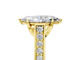 Yellow gold Marquise Brilliant Cut Diamond Engagement Ring with Pavé Band and Four-Prong Setting_67