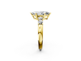 Yellow gold Marquise Brilliant Cut Diamond Five-Stone Prong Set Engagement Ring with Channel Band_25