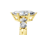 Yellow gold Marquise Brilliant Cut Diamond Five-Stone Prong Set Engagement Ring with Channel Band_28