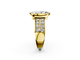 Yellow gold Marquise Brilliant Diamond Channel Set Wide Band Ring with Bezel Setting_22