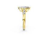 Yellow gold Marquise Brilliant Diamond Five-Stone Engagement Ring with Prong Setting on a Classic Band_18