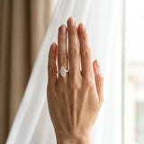 10K Yellow Gold 1.65 Carat E VS1 Marquise Brilliant Diamond Five-Stone Engagement Ring with Prong Setting on a Classic Band