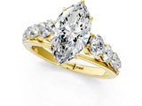 Yellow gold Marquise Brilliant Diamond Pavé Band with Six-Prong Setting_4