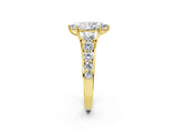 Yellow gold Marquise Brilliant Diamond Pavé Band with Six-Prong Setting_5