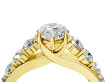 Yellow gold Marquise Brilliant Diamond Pavé Band with Six-Prong Setting_7
