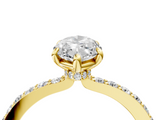 Yellow gold Marquise Brilliant Pavé Band Solitaire with Four-Prong Setting_50