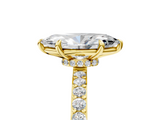 Yellow gold Marquise Brilliant Pavé Band Solitaire with Four-Prong Setting_51
