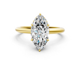Yellow gold Marquise Brilliant Solitaire Engagement Ring with Six-Prong Setting and Classic Band_20
