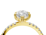 Yellow gold Marquise Brilliant Solitaire with Pavé Band and Claw Prong Setting_11
