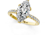 Yellow gold Marquise Brilliant Solitaire with Pavé Band and Claw Prong Setting_8
