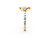 Yellow gold Marquise Brilliant Solitaire with Pavé Band and Four-Prong Setting_69