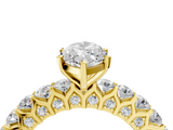Yellow gold Marquise Brilliant Solitaire with Pavé Band and Four-Prong Setting_71