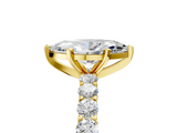 Yellow gold Marquise Brilliant Solitaire with Pavé Band and Four-Prong Setting_72