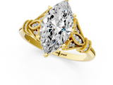 Yellow gold Marquise Brilliant Solitaire with Pave Band and Four-Prong Setting_21