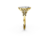 Yellow gold Marquise Brilliant Solitaire with Pave Band and Four-Prong Setting_22